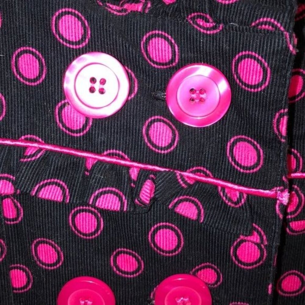 Penelope Mack Ltd Coat with Beret Hat, Navy with Pink Dots, Size 4T - Picture 4 of 6